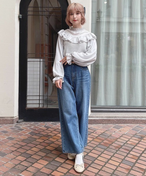 F i.n.t（フィント）の「シアーヨーク切替ニットプルオーバー/F&A/fint（ニット/セーター・レディース・アイボリー/ピンクベージュ/ブルーグレー・FREE）」の17枚目の写真