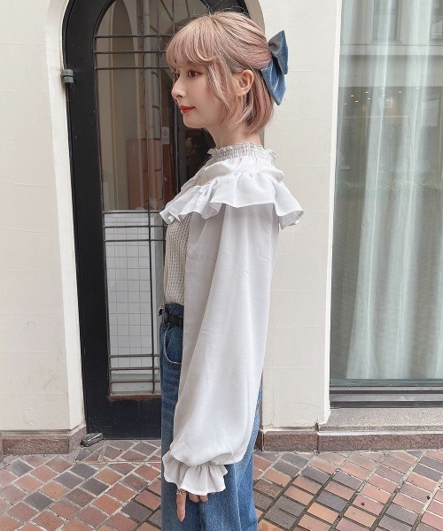 F i.n.t（フィント）の「シアーヨーク切替ニットプルオーバー/F&A/fint（ニット/セーター・レディース・アイボリー/ピンクベージュ/ブルーグレー・FREE）」の21枚目の写真