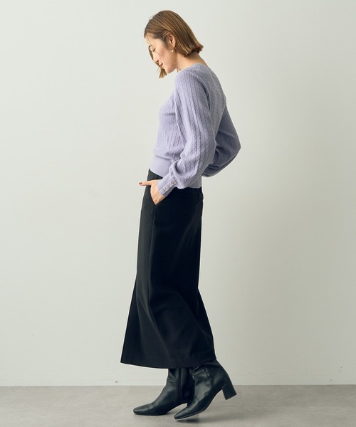 YECCA VECCA（イェッカヴェッカ）の「金釦ミニケーブルニット（ニット/セーター・レディース・アイボリー/ブラック/レッド/ベージュ/ラベンダー・FREE）」の13枚目の写真