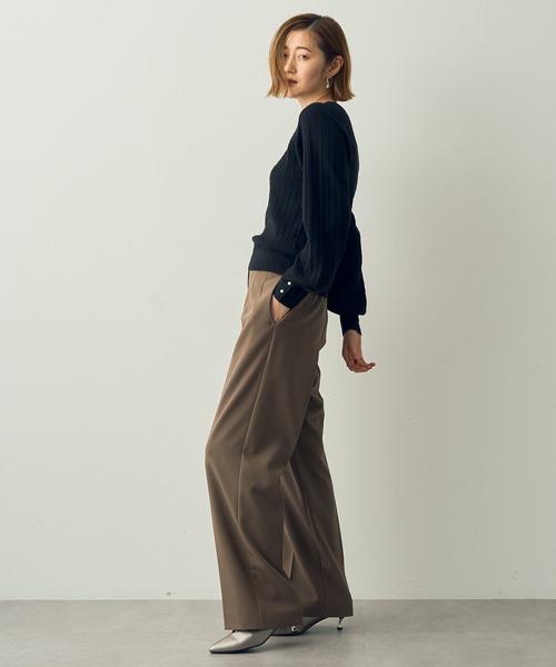 YECCA VECCA（イェッカヴェッカ）の「金釦ミニケーブルニット（ニット/セーター・レディース・アイボリー/ブラック/レッド/ベージュ/ラベンダー・FREE）」の22枚目の写真