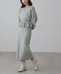 FREE'S MART | ペプラムニットセットアップ(ワンピース)