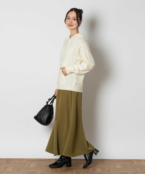 Right-on(ライトオン)の「ニットパーカー(ニット/セーター・レディース・ブラウン/オフホワイト・M/L/XL)」の5枚目の写真