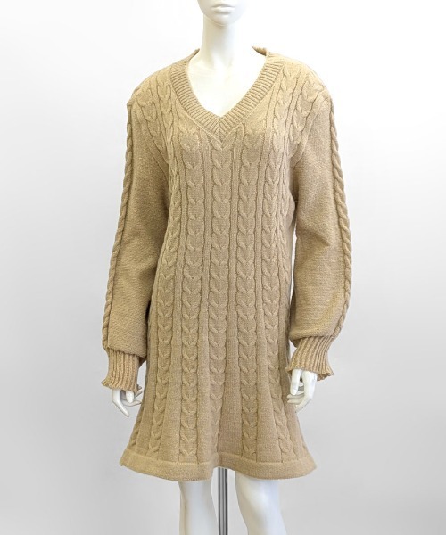 セール】ケーブル編みニットミニワンピース（ワンピース）｜Riff（リフ