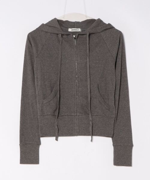 MEMECLE（メメクル）の「【 MEMECLE / メメクル 】フードジップアップ 長袖 パーカー カットソー（パーカー・レディース・ダークグレー/ライトグレー・S/M）」の15枚目の写真