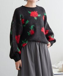 ETRO エトロ　ニット　セーター　花柄　ボタニカル柄　プリーツ　ウール　42 ニット/セーター（花柄・ボタニカル柄）ファッション通販 - ZOZOTOWN