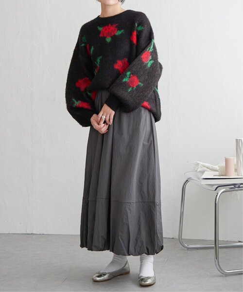 セール】レトロ花柄ジャガードニット（ニット/セーター