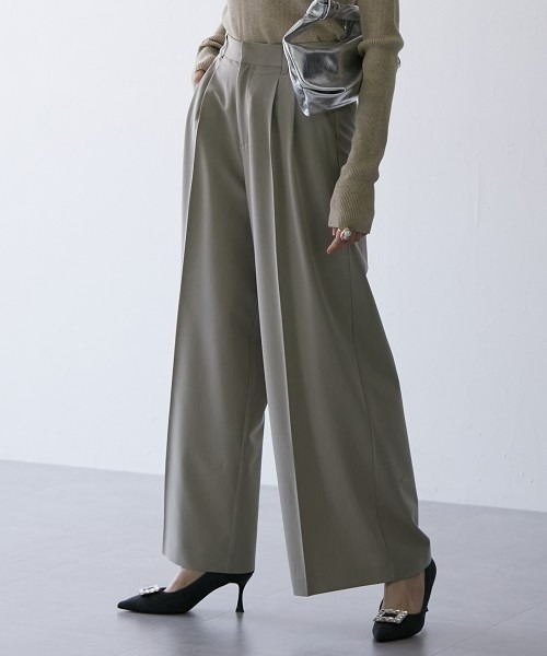 高身長 タック入りボリュームパンツ（トールサイズ）muguet blanc（その他パンツ）｜slattgir（スラットジール）