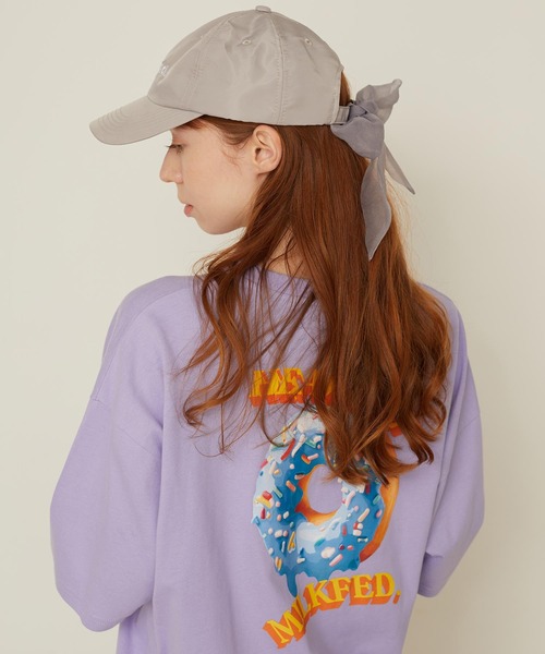 MILKFED.(ミルクフェド)の「DONUT AND LOGO WIDE S/S TEE(Tシャツ/カットソー・レディース・ブラック/ホワイト/ライトパープル・M/L)」の7枚目の写真