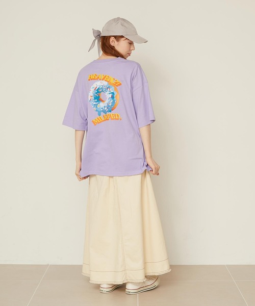 MILKFED.(ミルクフェド)の「DONUT AND LOGO WIDE S/S TEE(Tシャツ/カットソー・レディース・ブラック/ホワイト/ライトパープル・M/L)」の12枚目の写真