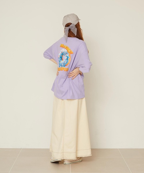 MILKFED.(ミルクフェド)の「DONUT AND LOGO WIDE S/S TEE(Tシャツ/カットソー・レディース・ブラック/ホワイト/ライトパープル・M/L)」の13枚目の写真