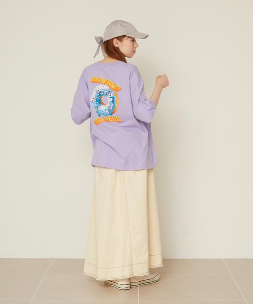 MILKFED.(ミルクフェド)の「DONUT AND LOGO WIDE S/S TEE(Tシャツ/カットソー・レディース・ブラック/ホワイト/ライトパープル・M/L)」の14枚目の写真