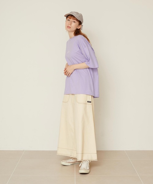 MILKFED.(ミルクフェド)の「DONUT AND LOGO WIDE S/S TEE(Tシャツ/カットソー・レディース・ブラック/ホワイト/ライトパープル・M/L)」の16枚目の写真