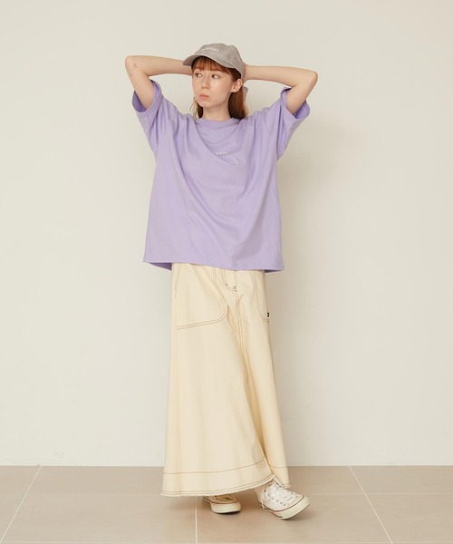 MILKFED.(ミルクフェド)の「DONUT AND LOGO WIDE S/S TEE(Tシャツ/カットソー・レディース・ブラック/ホワイト/ライトパープル・M/L)」の8枚目の写真