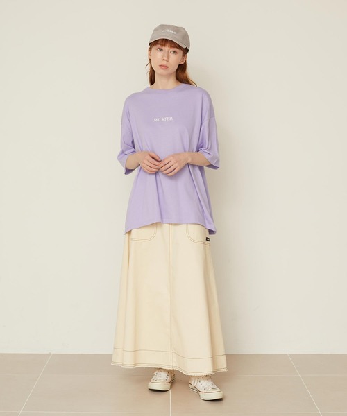 MILKFED.(ミルクフェド)の「DONUT AND LOGO WIDE S/S TEE(Tシャツ/カットソー・レディース・ブラック/ホワイト/ライトパープル・M/L)」の10枚目の写真