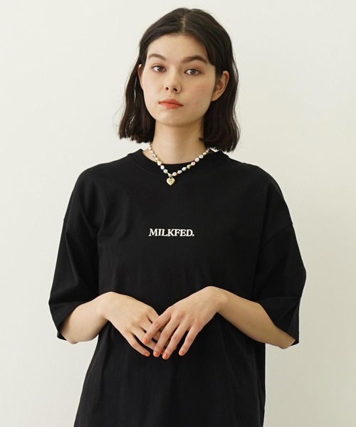 MILKFED.(ミルクフェド)の「DONUT AND LOGO WIDE S/S TEE(Tシャツ/カットソー・レディース・ブラック/ホワイト/ライトパープル・M/L)」の17枚目の写真