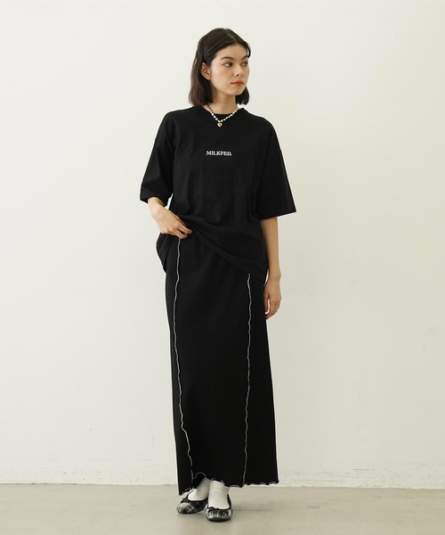 MILKFED.(ミルクフェド)の「DONUT AND LOGO WIDE S/S TEE(Tシャツ/カットソー・レディース・ブラック/ホワイト/ライトパープル・M/L)」の19枚目の写真