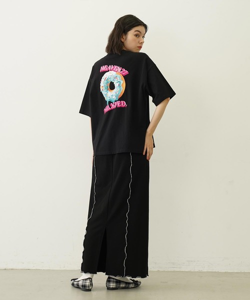 MILKFED.(ミルクフェド)の「DONUT AND LOGO WIDE S/S TEE(Tシャツ/カットソー・レディース・ブラック/ホワイト/ライトパープル・M/L)」の21枚目の写真