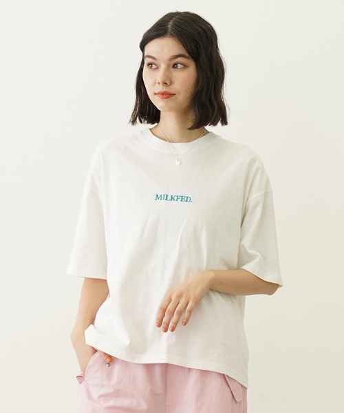 MILKFED.(ミルクフェド)の「DONUT AND LOGO WIDE S/S TEE(Tシャツ/カットソー・レディース・ブラック/ホワイト/ライトパープル・M/L)」の22枚目の写真