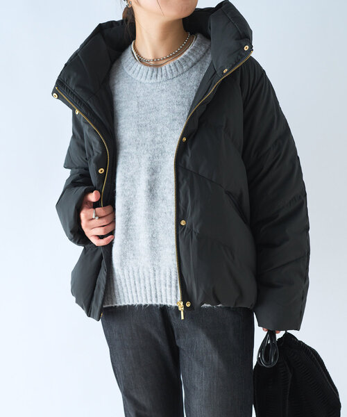 un dix cors(アンディコール)の「《しっかり暖かい・軽量》ストレッチカシュネックダウン(ダウンジャケット/コート・レディース・チャコールグレー/アイボリー/イエロー・FREE)」の16枚目の写真