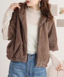 Eglantine フェイクファーフードポンチョ