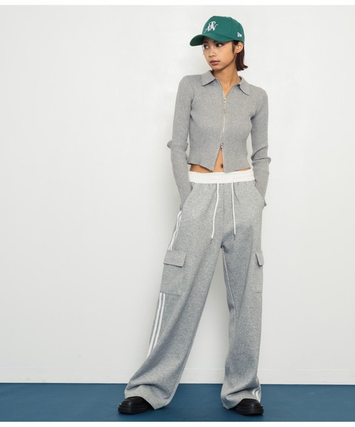 ANAP（アナップ）の「ダブルジップリブニットトップス（ニット/セーター・レディース・グレー/オレンジ/ダークブラウン・FREE）」の8枚目の写真