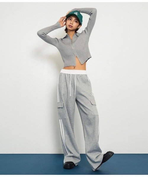 ANAP（アナップ）の「ダブルジップリブニットトップス（ニット/セーター・レディース・グレー/オレンジ/ダークブラウン・FREE）」の21枚目の写真