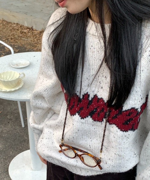 CREARE -LINO-(クレアーレリノ)の「〈ユニセックス商品〉ジャガード編みロゴニットップス(ニット/セーター・レディース・アイボリー/ブラック/グリーン・FREE)」の20枚目の写真