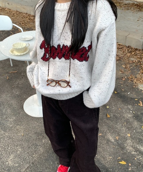 CREARE -LINO-(クレアーレリノ)の「〈ユニセックス商品〉ジャガード編みロゴニットップス(ニット/セーター・レディース・アイボリー/ブラック/グリーン・FREE)」の19枚目の写真