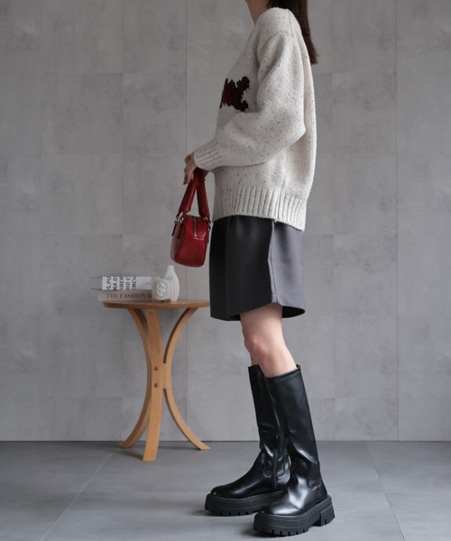 CREARE -LINO-(クレアーレリノ)の「〈ユニセックス商品〉ジャガード編みロゴニットップス(ニット/セーター・レディース・アイボリー/ブラック/グリーン・FREE)」の17枚目の写真