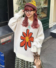 CIAOPANIC | 【WEB限定】BIGフラワーロールネックニット(ニット/セーター)
