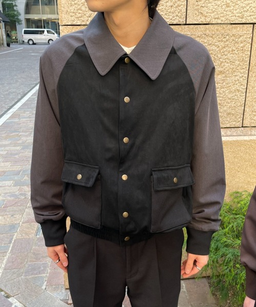INTER FACTORY（インターファクトリー）の「DAIKI - 切替スエードブルゾン / Switching Suede Blouson - made in INTER FACTORY（ブルゾン・メンズ・ブラック/ブラウン・LARGE/MEDIUM/SMALL）」の14枚目の写真