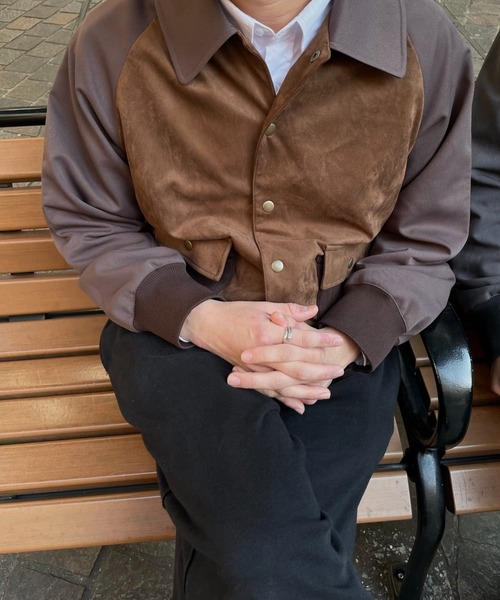 INTER FACTORY（インターファクトリー）の「DAIKI - 切替スエードブルゾン / Switching Suede Blouson - made in INTER FACTORY（ブルゾン・メンズ・ブラック/ブラウン・LARGE/MEDIUM/SMALL）」の22枚目の写真