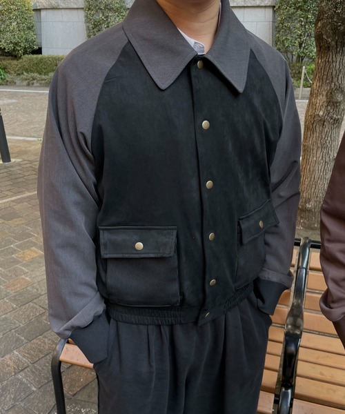 INTER FACTORY（インターファクトリー）の「DAIKI - 切替スエードブルゾン / Switching Suede Blouson - made in INTER FACTORY（ブルゾン・メンズ・ブラック/ブラウン・LARGE/MEDIUM/SMALL）」の15枚目の写真