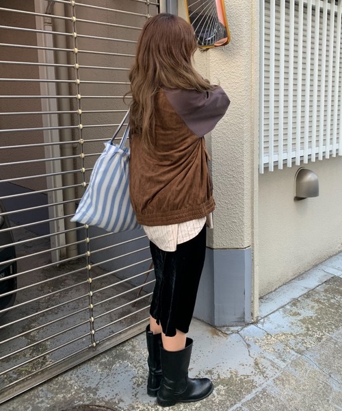 INTER FACTORY（インターファクトリー）の「DAIKI - 切替スエードブルゾン / Switching Suede Blouson - made in INTER FACTORY（ブルゾン・メンズ・ブラック/ブラウン・LARGE/MEDIUM/SMALL）」の21枚目の写真