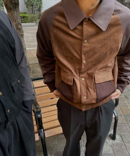 INTER FACTORY（インターファクトリー）の「DAIKI - 切替スエードブルゾン / Switching Suede Blouson - made in INTER FACTORY（ブルゾン・メンズ・ブラック/ブラウン・LARGE/MEDIUM/SMALL）」の19枚目の写真