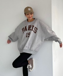 PARISロゴスウェットオーバーサイズプルオーバー