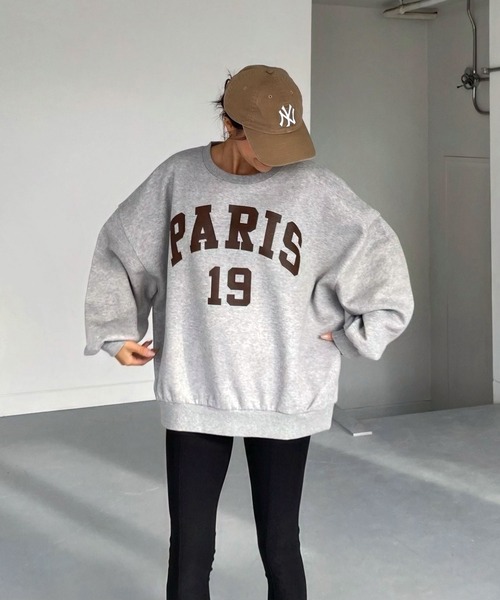 PARISロゴスウェットオーバーサイズプルオーバー（スウェット