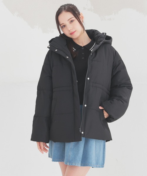 Honeys（ハニーズ）の「【非フッ素撥水加工】ウエストドロストダウン（ダウンジャケット/コート・レディース・ピンク/ホワイト/ブラック・L/LL/M/S）」の2枚目の写真