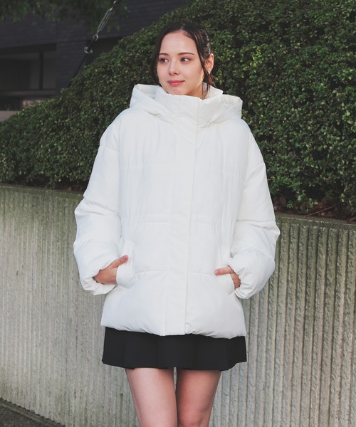 Honeys（ハニーズ）の「【非フッ素撥水加工】ウエストドロストダウン（ダウンジャケット/コート・レディース・ピンク/ホワイト/ブラック・L/LL/M/S）」の7枚目の写真