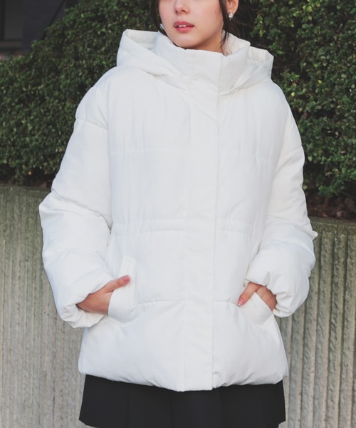 Honeys（ハニーズ）の「【非フッ素撥水加工】ウエストドロストダウン（ダウンジャケット/コート・レディース・ピンク/ホワイト/ブラック・L/LL/M/S）」の10枚目の写真