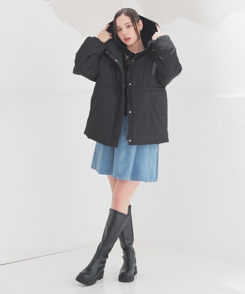 Honeys（ハニーズ）の「【非フッ素撥水加工】ウエストドロストダウン（ダウンジャケット/コート・レディース・ピンク/ホワイト/ブラック・L/LL/M/S）」の16枚目の写真