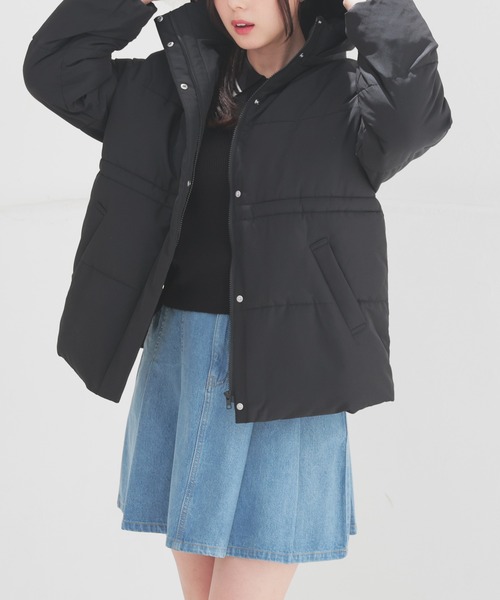 Honeys（ハニーズ）の「【非フッ素撥水加工】ウエストドロストダウン（ダウンジャケット/コート・レディース・ピンク/ホワイト/ブラック・L/LL/M/S）」の17枚目の写真