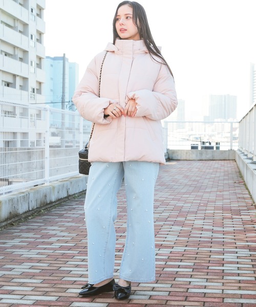 Honeys（ハニーズ）の「【非フッ素撥水加工】ウエストドロストダウン（ダウンジャケット/コート・レディース・ピンク/ホワイト/ブラック・L/LL/M/S）」の18枚目の写真