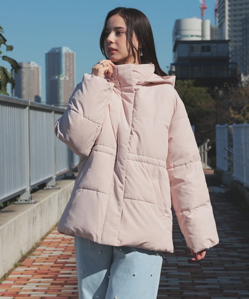 Honeys（ハニーズ）の「【非フッ素撥水加工】ウエストドロストダウン（ダウンジャケット/コート・レディース・ピンク/ホワイト/ブラック・L/LL/M/S）」の21枚目の写真