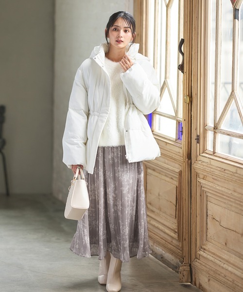 Honeys（ハニーズ）の「【非フッ素撥水加工】ウエストドロストダウン（ダウンジャケット/コート・レディース・ピンク/ホワイト/ブラック・L/LL/M/S）」の11枚目の写真