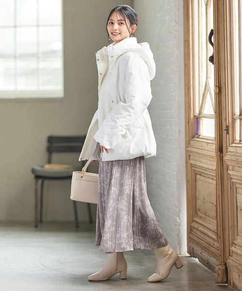 Honeys（ハニーズ）の「【非フッ素撥水加工】ウエストドロストダウン（ダウンジャケット/コート・レディース・ピンク/ホワイト/ブラック・L/LL/M/S）」の12枚目の写真