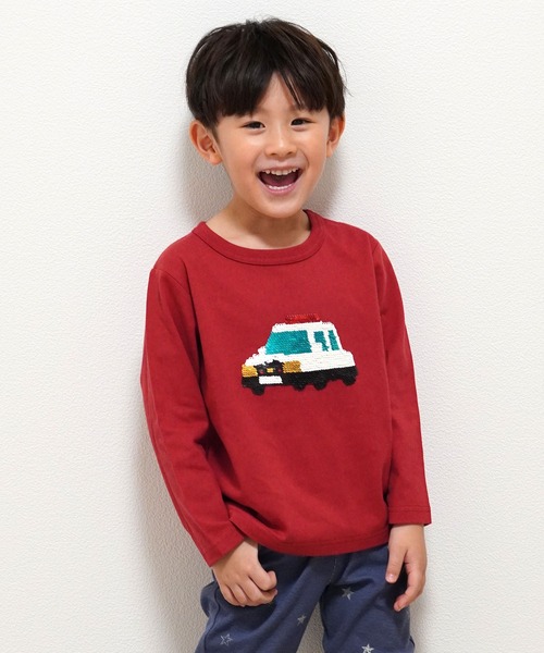 SKAPE(エスケープ)の「クルリンクルマロンT(Tシャツ/カットソー・キッズ・ネイビー/レッド・90cm/100cm/110cm/120cm/130cm)」の2枚目の写真