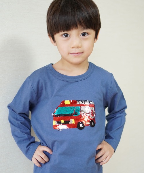 SKAPE(エスケープ)の「クルリンクルマロンT(Tシャツ/カットソー・キッズ・ネイビー/レッド・90cm/100cm/110cm/120cm/130cm)」の3枚目の写真