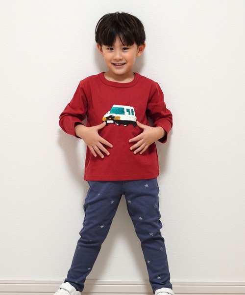 SKAPE(エスケープ)の「クルリンクルマロンT(Tシャツ/カットソー・キッズ・ネイビー/レッド・90cm/100cm/110cm/120cm/130cm)」の4枚目の写真