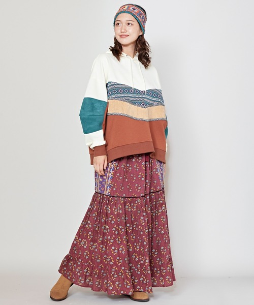 チャイハネ（チャイハネ）の「【チャイハネ】ファルパキフードトップス（パーカー・レディース・ターコイズブルー/ブラック/ホワイト・FREE）」の11枚目の写真